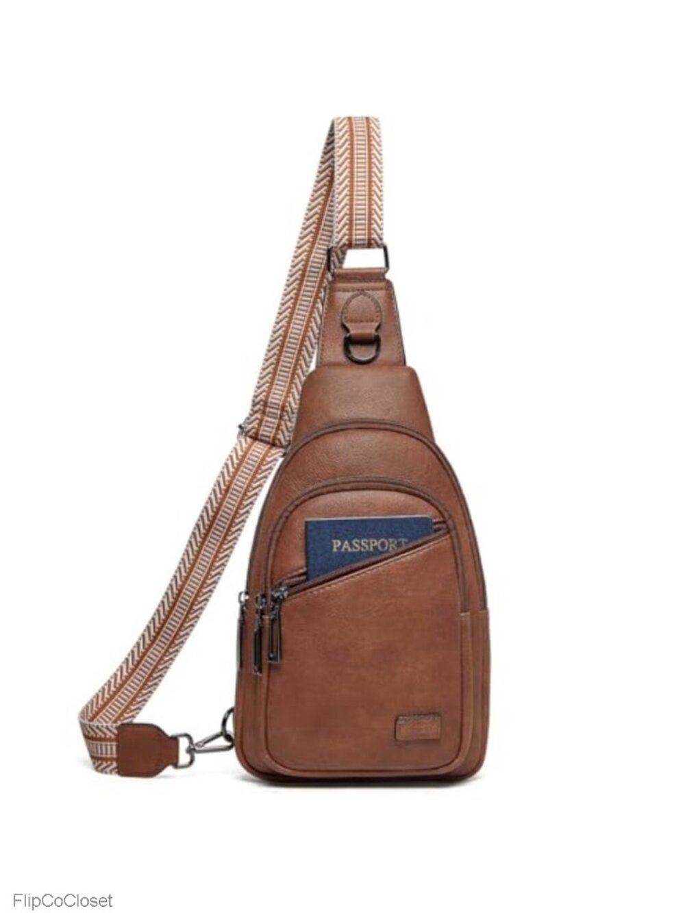 TFKGS PU Leather Sling Bag Crossbody Fanny Pack Multi-Pocket Travel Purse